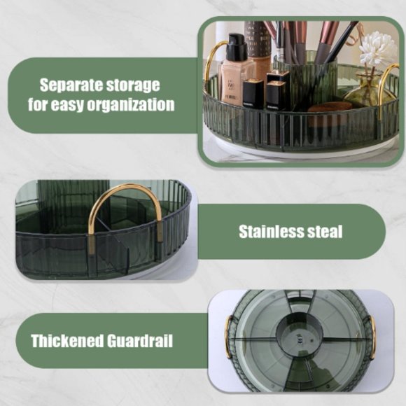 3 Tiers - 360° Turntable Makeup Organizer - Lazy Susan Cosmetics Storage - Picture 5 of 12